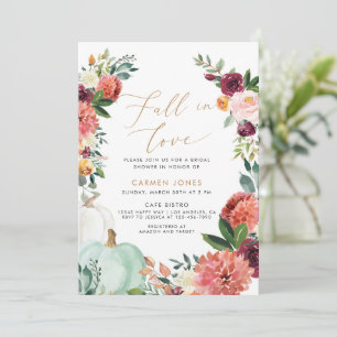Rückgang der Liebe Bridal Dusche Einladung, Blumen Einladung
