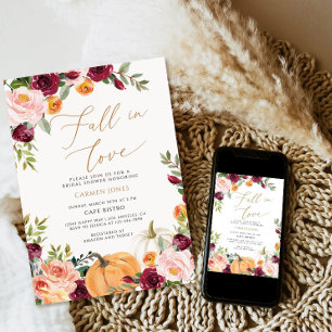 Rückgang der Liebe Bridal Dusche Einladung, Blumen Einladung