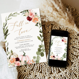 Rückgang der Liebe Bridal Dusche Einladung, Blumen Einladung