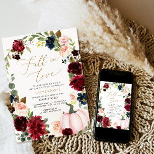 Rückgang der Liebe Bridal Dusche Einladung, Blumen Einladung