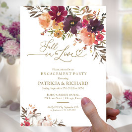 Rückgang der Liebe Burgund-Floral Engagement Parte Einladung