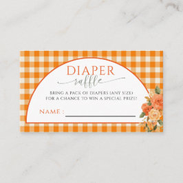Rückgang der Liebe Floral Orange Gingham Diaper Ra Begleitkarte