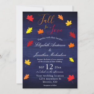 Rückgang der Liebe Herbstleaves Hochzeit Einladung