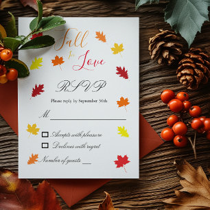 Rückgang der Liebe Herbstleaves Hochzeit RSVP Karte