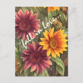 Rückgang der Liebe Hübsch Herbst Blume Blühen Postkarte