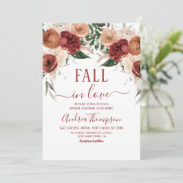 Rückgang der Liebe Marsala Blume Fall Brautparty Einladung
