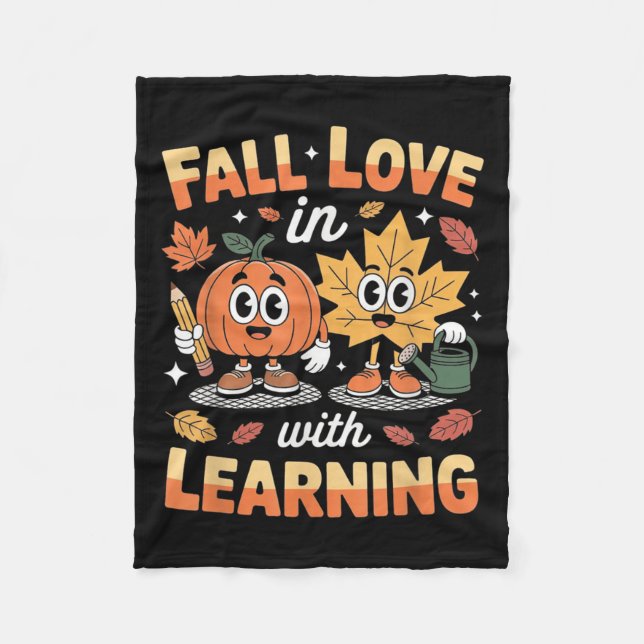 Rückgang der Liebe mit dem Lernen Autumn Pumpkin L Fleecedecke (Vorderseite)