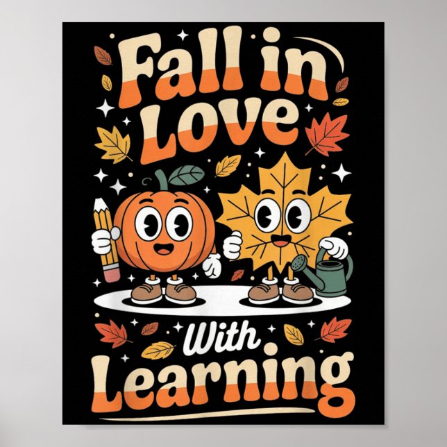 Rückgang der Liebe mit dem Lernen Autumn Pumpkin L Poster (Vorne)