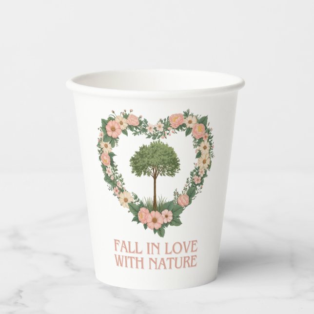 Rückgang der Liebe mit der Natur Pappbecher (Vorderseite)