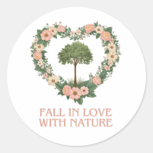 Rückgang der Liebe mit der Natur Runder Aufkleber