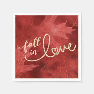 Rückgang der Liebe mit Herbst   Apfelrot und Gold Serviette
