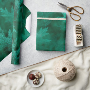 Rückgang der Liebe mit Herbst Lebhafte grüne Blä Geschenkpapier