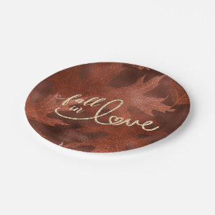 Rückgang der Liebe mit Herbst Rustic Boho Chic O Pappteller