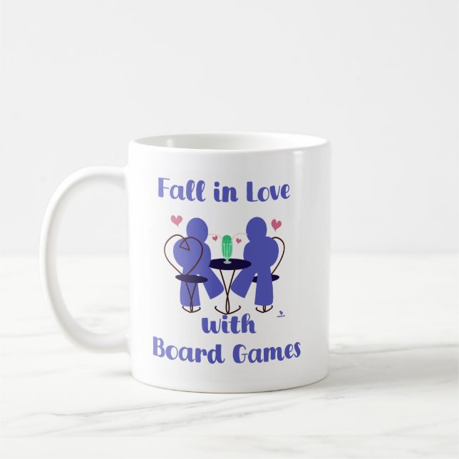 Rückgang der Liebe mit Motto Brettspiele Kaffeetasse (Links)