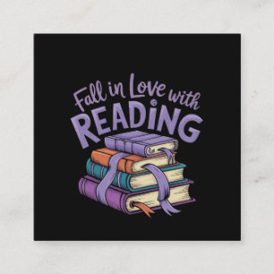 Rückgang der Liebe mit Reading Cosy Books Autumn V Quadratische Visitenkarte