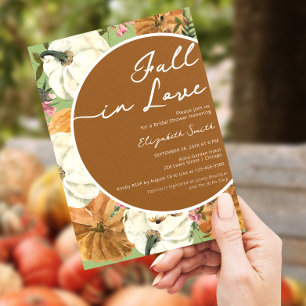 Rückgang der Liebe Pumpkin-Blume Brautparty Einladung