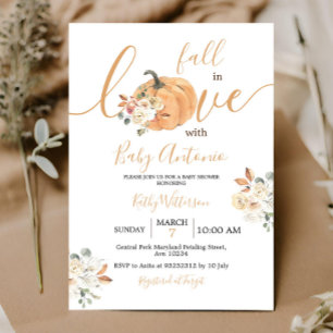 Rückgang der Liebe Pumpkin Floral Baby Dusche Einladung