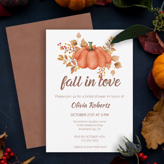 Rückgang der Liebe Pumpkin Herbst Brautparty Einladung (Von Creator hochgeladen)