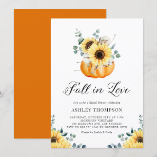 Rückgang der Liebe Pumpkin und Sonnenblumen Brautp Einladung