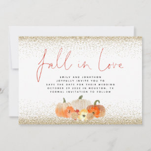 Rückgang der Liebe Pumpkins Gold Glitzer QR Code H Save The Date