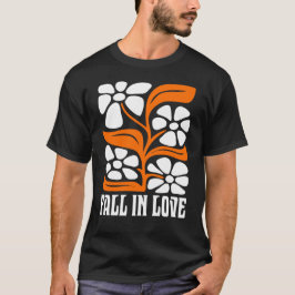 Rückgang der Liebe Retro mit Boho Blume T-Shirt