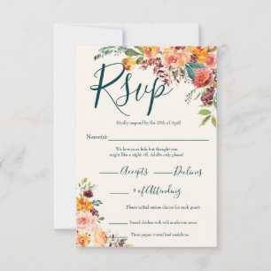 Rückgang der Liebe RSVP Karte
