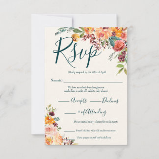 Rückgang der Liebe RSVP Karte