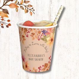 Rückgang der Liebe Rustikale Blumendusche Pappbecher