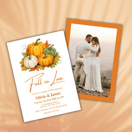 Rückgang der Liebe Rustikale Pumpkin Fall Engageme Einladung