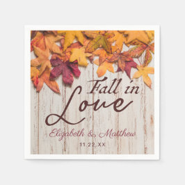 Rückgang der Liebe Rustikaler Holzherbst Serviette
