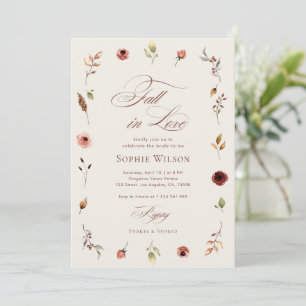 Rückgang der Liebe Rustikales Boho Wildblumen Brau Einladung
