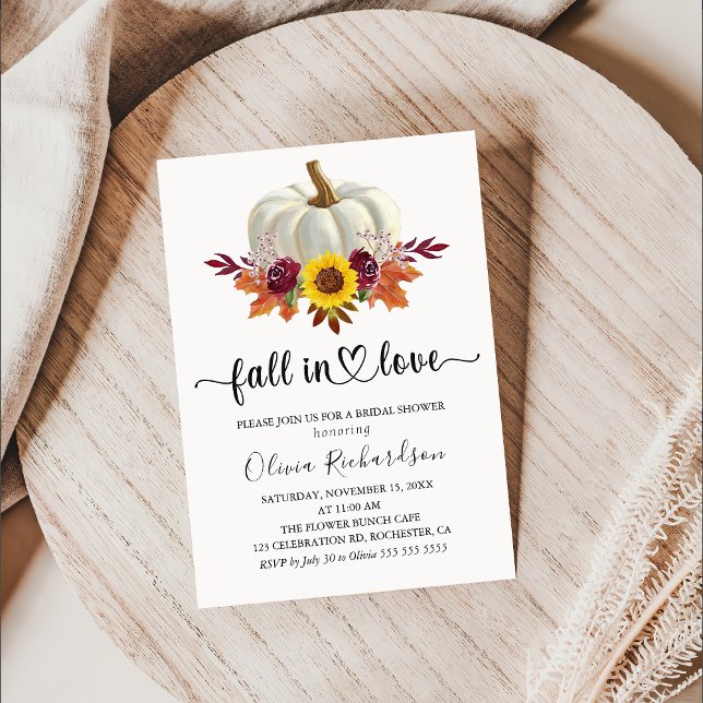 Rückgang der Liebe Rustikales, florales Pumpkin-Br Einladung (Von Creator hochgeladen)