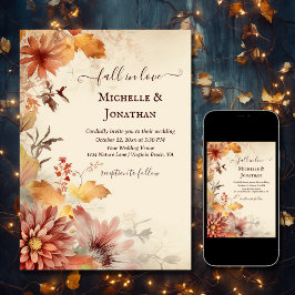 Rückgang der Liebe Schöne Blume Herbst Hochzeit im Einladung
