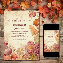 Rückgang der Liebe Schöne Herbst Vintage Hochzeit Einladung