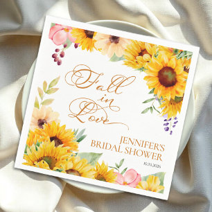 Rückgang der Liebe Sonnenblumen-Brautparty Serviette