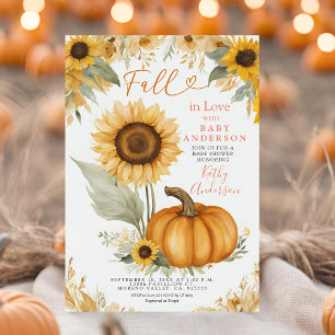Rückgang der Liebe Sonnenblumen Pumpkin Baby Dusch Einladung