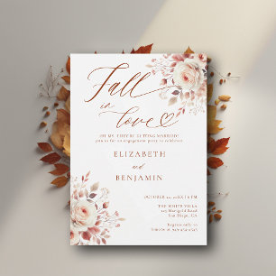 Rückgang der Liebe Terracotta Rose Engagement Part Einladung