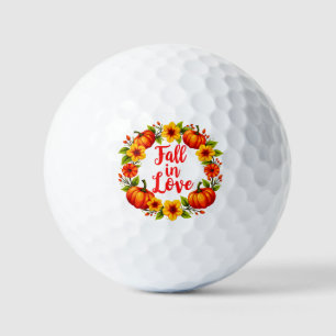 Rückgang der Liebe: Vibrierendes Herbstkreidedesig Golfball