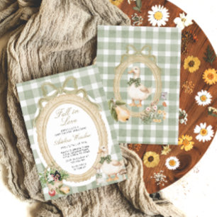Rückgang der Liebe Vintag Whimsical Sage Baby Dusc Einladung