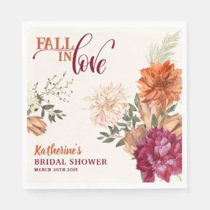 Rückgang der Liebe Wasserfarben Blumenfall Brautpa Serviette