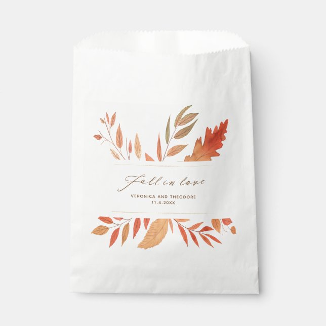 Rückgang der Liebe Wasserfarben Herbst Blätter Hoc Geschenktütchen (Vorderseite)