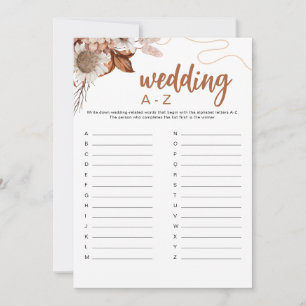 Rückgang der Liebe   Wedding A-Z Brautparty Game Einladung