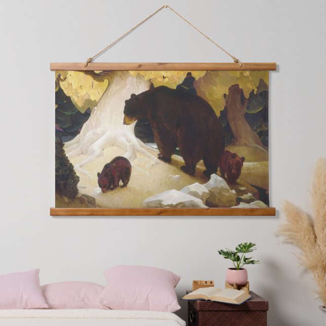 Rückgang der Vorgebirgskette Wandteppich Mit Holzrahmen (Schlafzimmer)