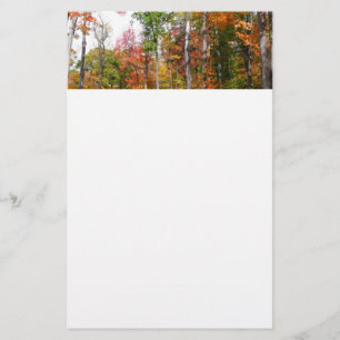 Rückgang der waldfarbenen Herbstfotografie Briefpapier