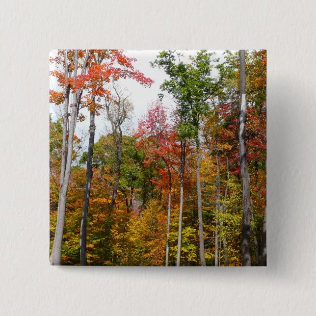 Rückgang der waldfarbenen Herbstfotografie Button (Vorderseite)