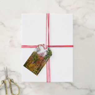 Rückgang der waldfarbenen Herbstfotografie Geschenkanhänger