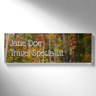 Rückgang der waldfarbenen Herbstfotografie Namenschild