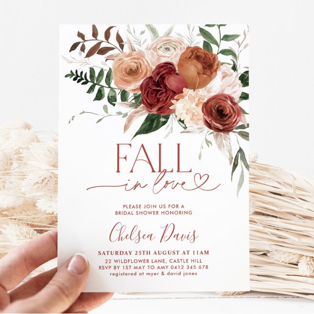 Rückgang des Blumenkohls in der Liebe Brautparty Einladung (Fall In Love - Bridal Shower Invitation)