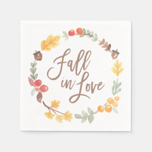 Rückgang des Brautparty der Liebe im Herbst Serviette