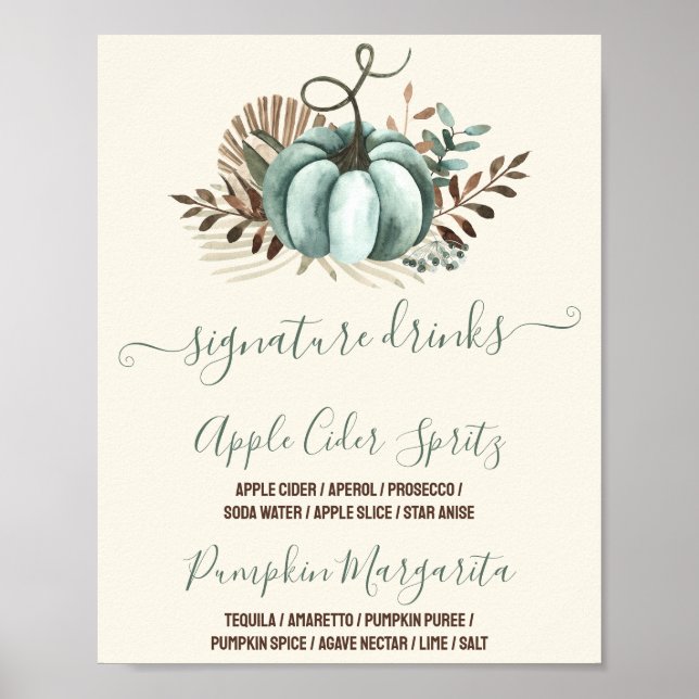 Rückgang in der Liebe, Blue Pumpkin Dusche Signatu Poster (Vorne)